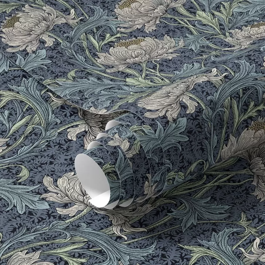 Fototapetes Vintage peonijas uz tumša fona, gotikas ziedu stilā a00233