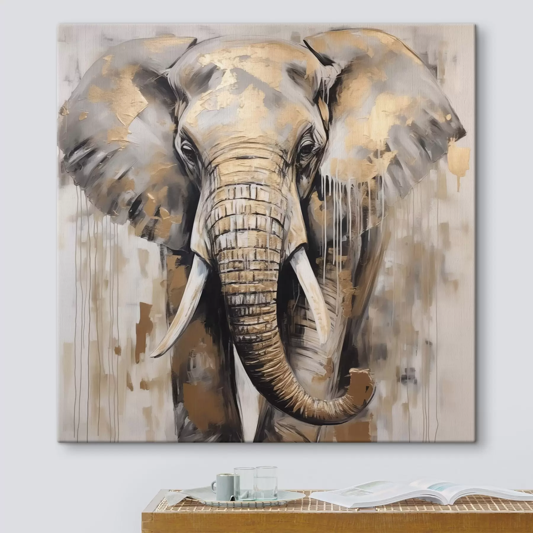 Fototapetes Ziloņu imitācijas glezniecība s44700