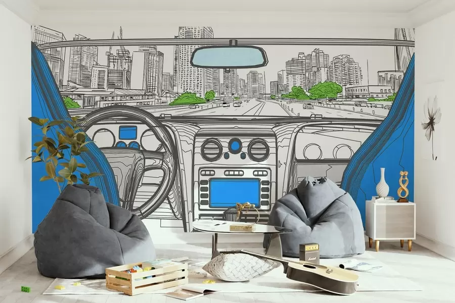 Fototapetes Kontūru skats no automašīnas w04109v1