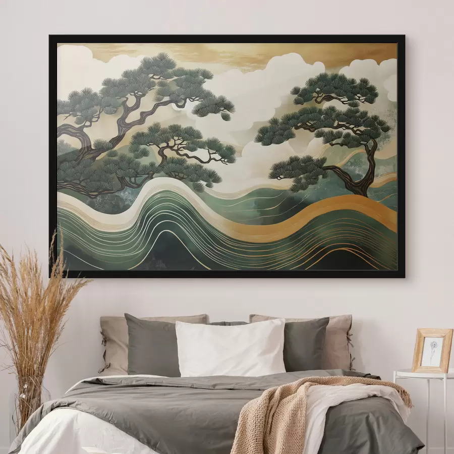 Fototapetes Abstraktas ainavas ar priedēm, ķīniešu stilā f44720