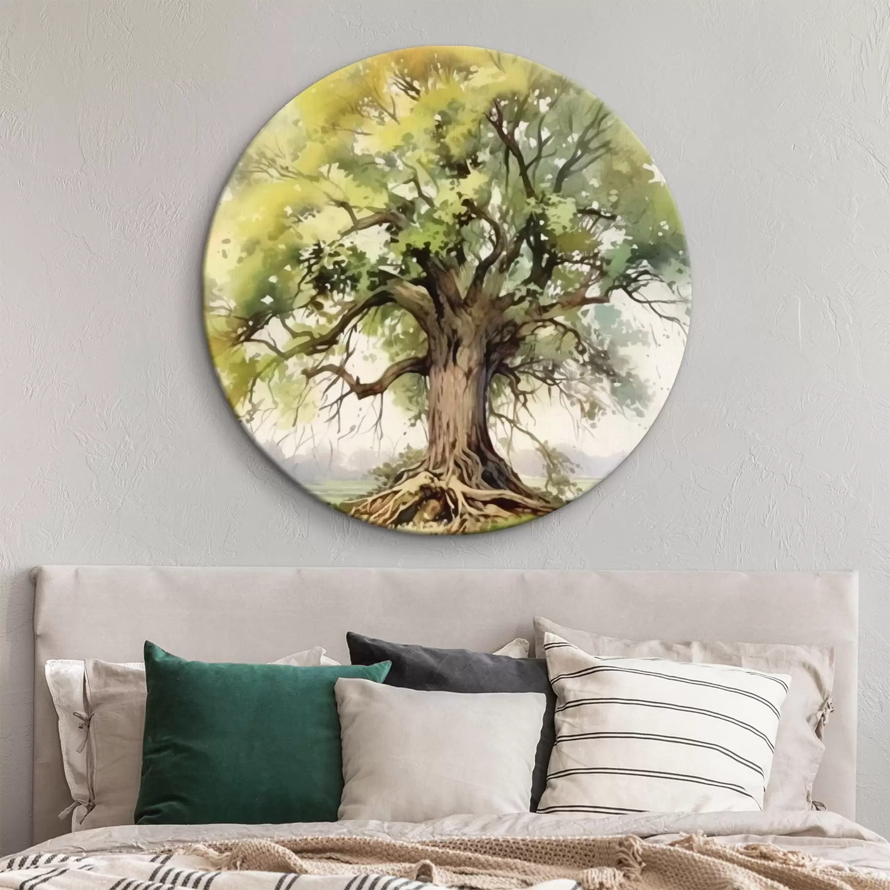 Glezna Vecs koks ar izplatītām saknēm r44731