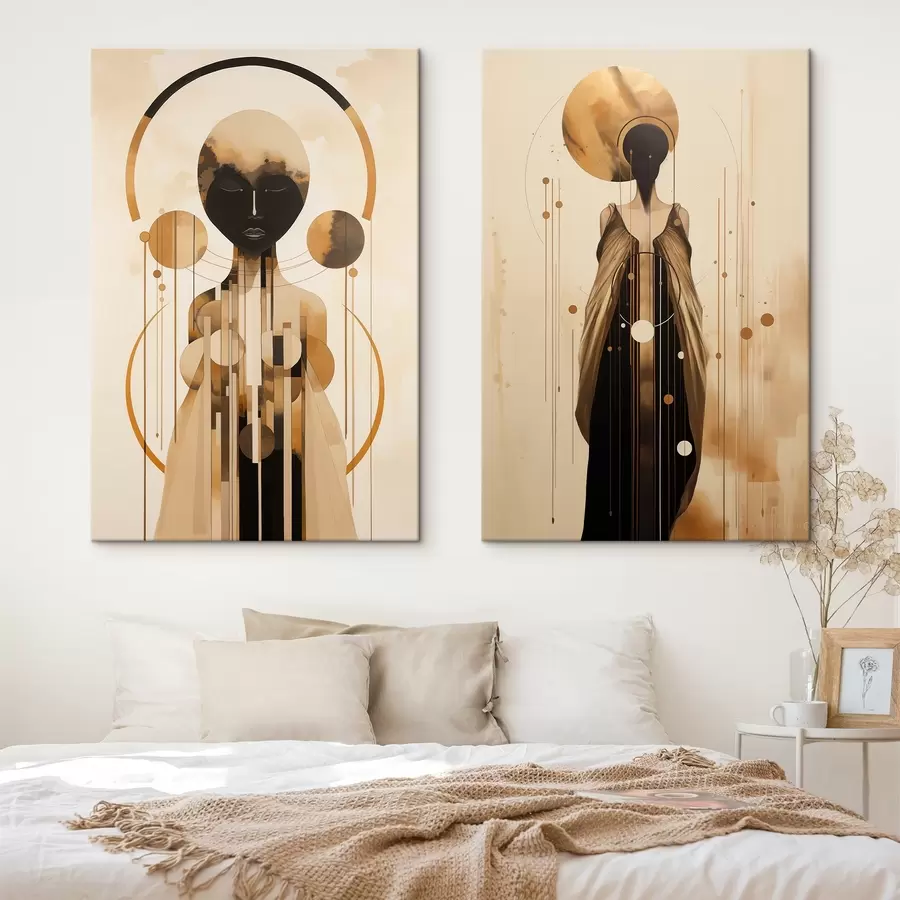 Glezna Skaitļi modernā abstraktā stilā ar apļiem m00464