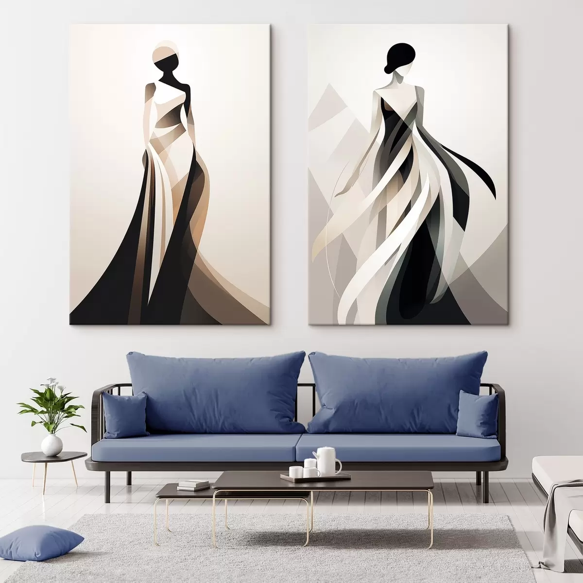 Glezna Silueta kompozīcija gaišos un tumšos toņos m00465