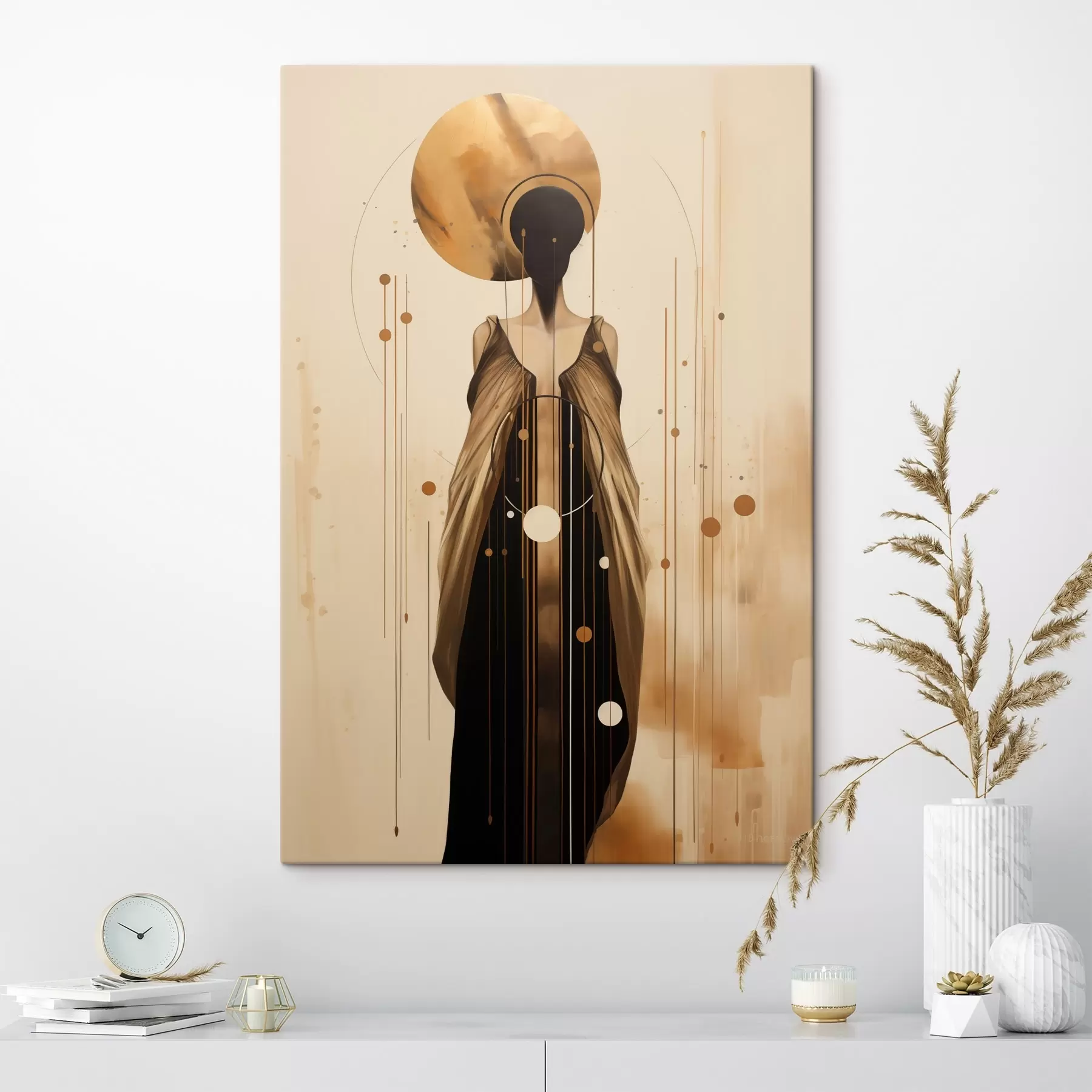 Glezna Abstrakta sieviete ar ornamentu s44748