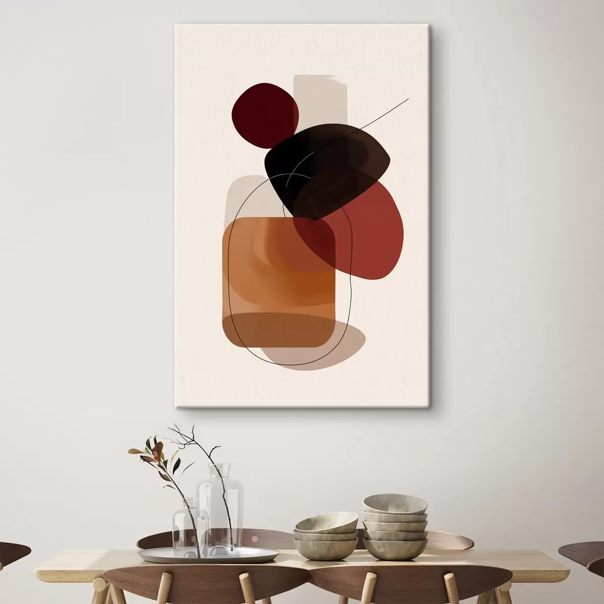 Glezna Sastāvs vīna un brūnā paletē s44758