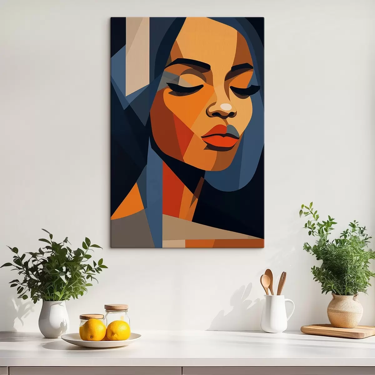 Glezna Grafiskais portrets ar aizvērtām acīm s44760