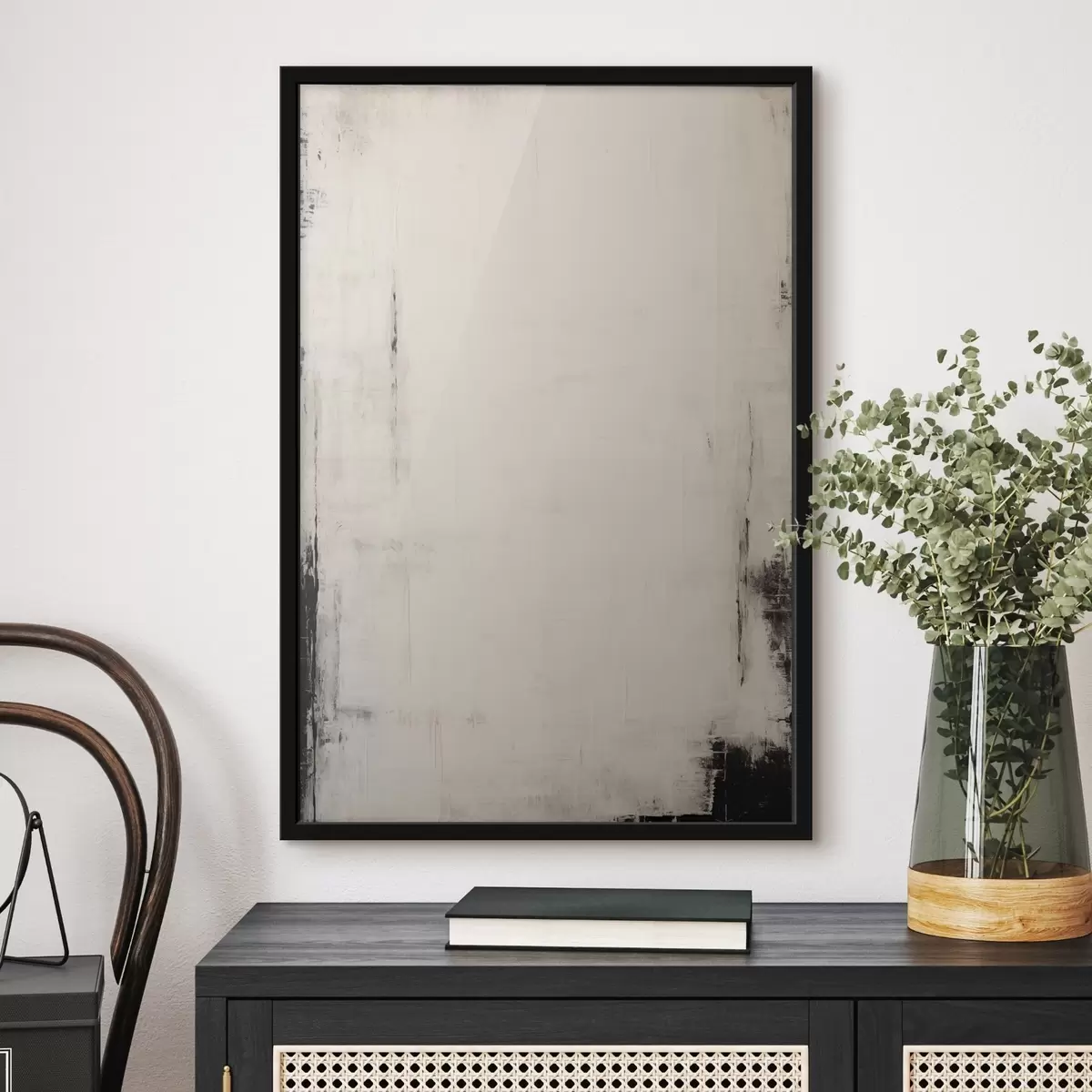 Plakāts Gaišs fons ar tumšiem triepieniem f44741