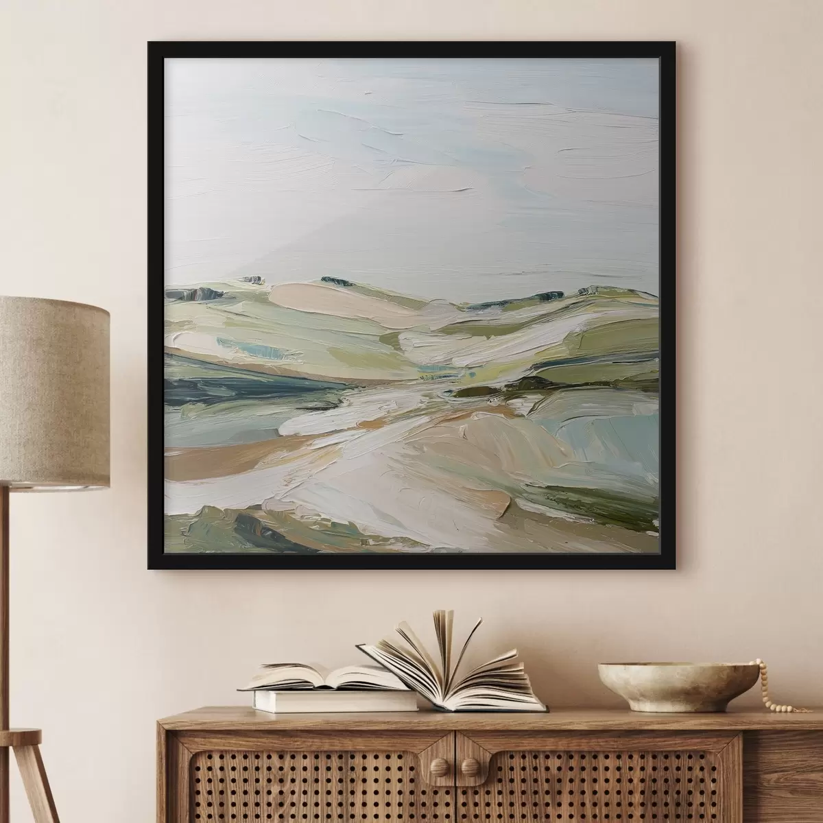 Plakāts Abstraktie kalni maigās krāsās f44754