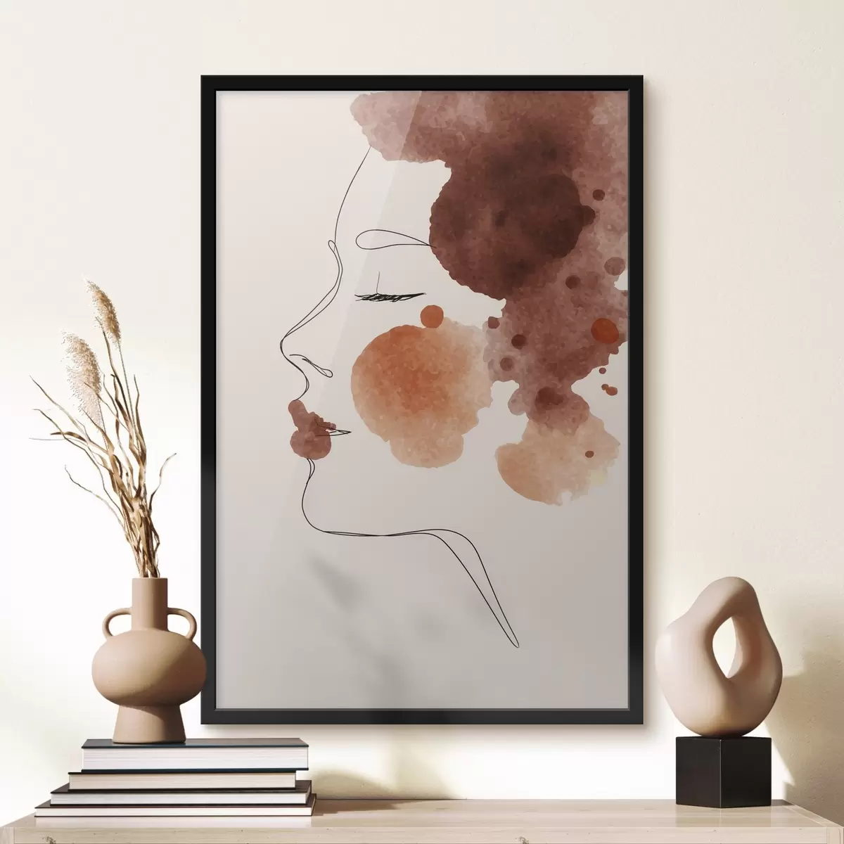 Plakāts Sejas līnijas un brūnie toņi f44757
