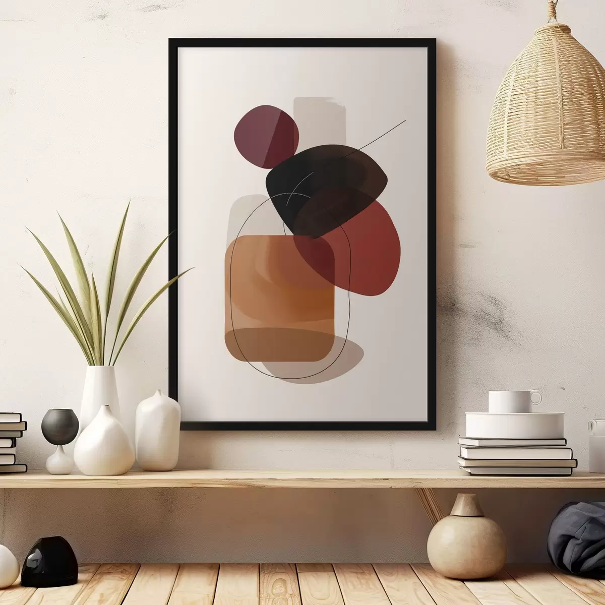 Plakāts Sastāvs vīna un brūnā paletē f44758