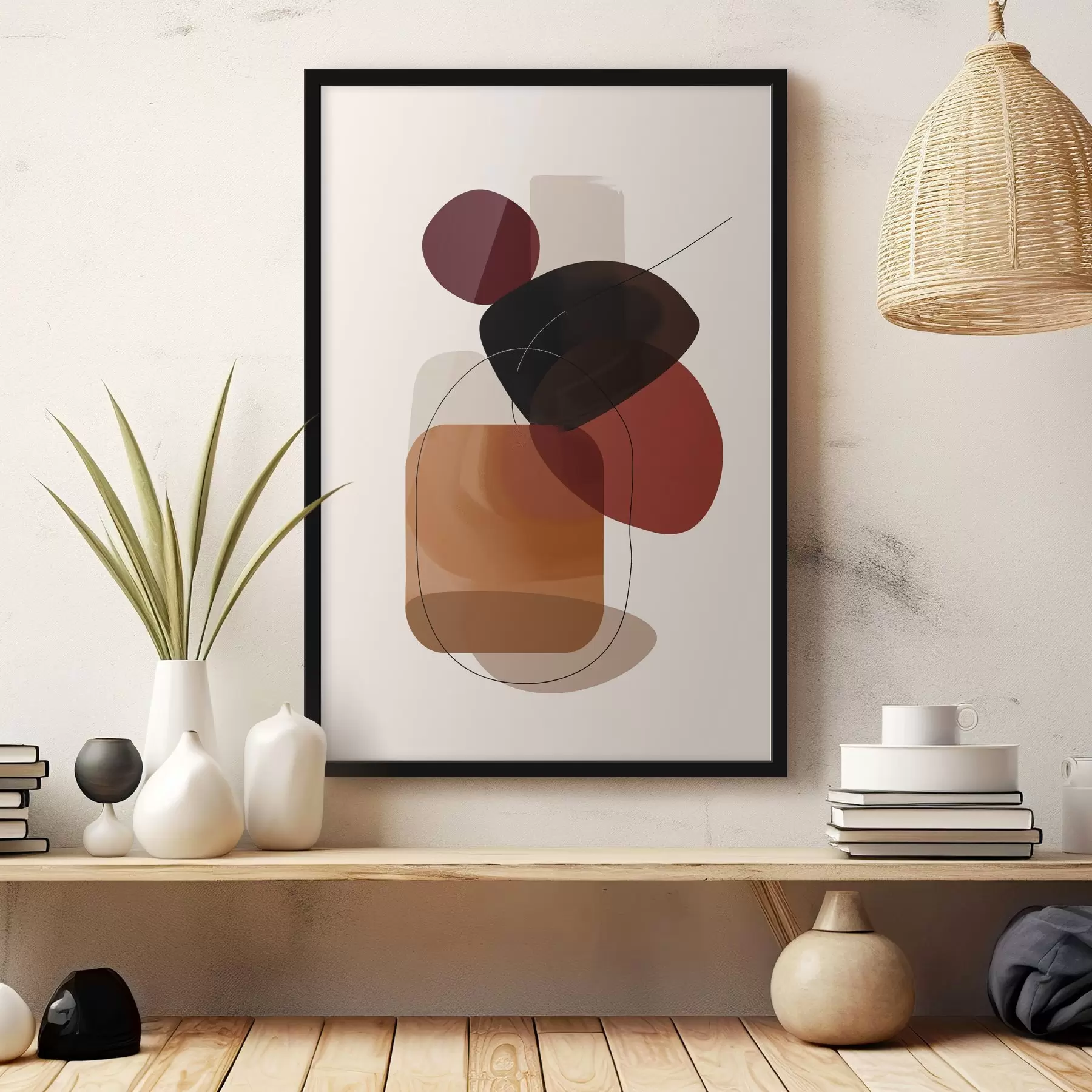 Glezna Sastāvs vīna un brūnā paletē f44758