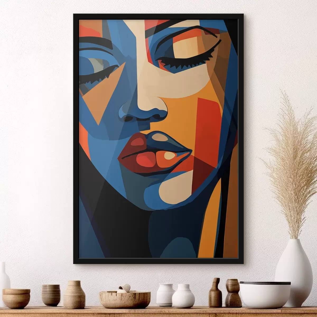 Plakāts Portrets popārta stilā ar grafiskiem akcentiem f44759