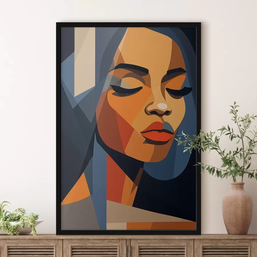 Fototapetes Grafiskais portrets ar aizvērtām acīm f44760