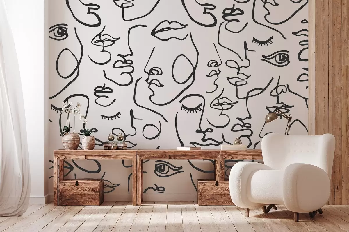 Fototapetes Abstraktas sejas melnā krāsā w04121