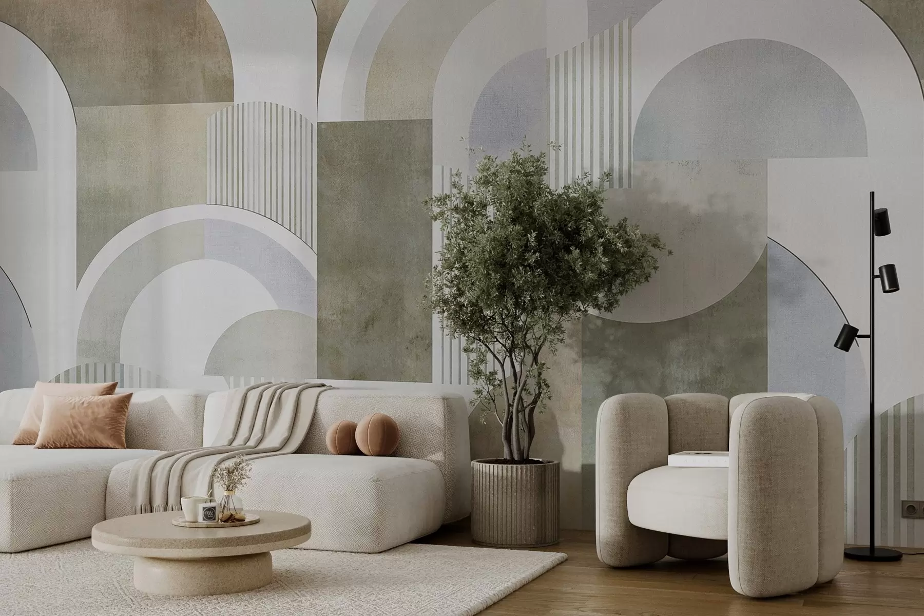 Fototapetes Art Deco stila abstraktā ģeometrija ar retro efektu w04079