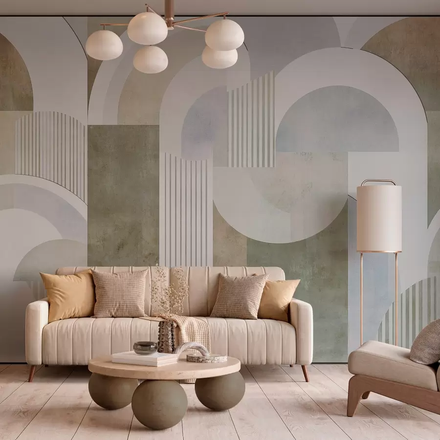 Fototapetes Art Deco stila abstraktā ģeometrija ar retro efektu w04079