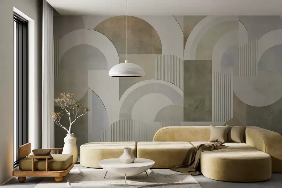 Fototapetes Art Deco stila abstraktā ģeometrija ar retro efektu w04079