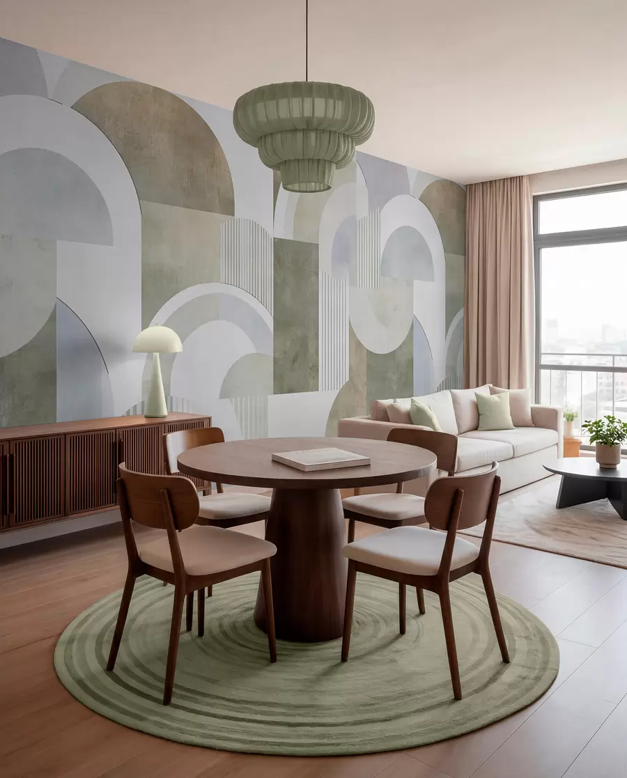 Fototapetes Art Deco stila abstraktā ģeometrija ar retro efektu w04079