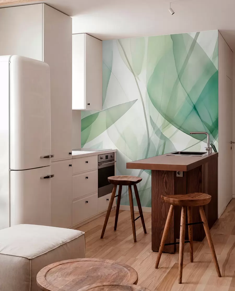 Fototapetes Caurspīdīgas lapu dzīslas w04145