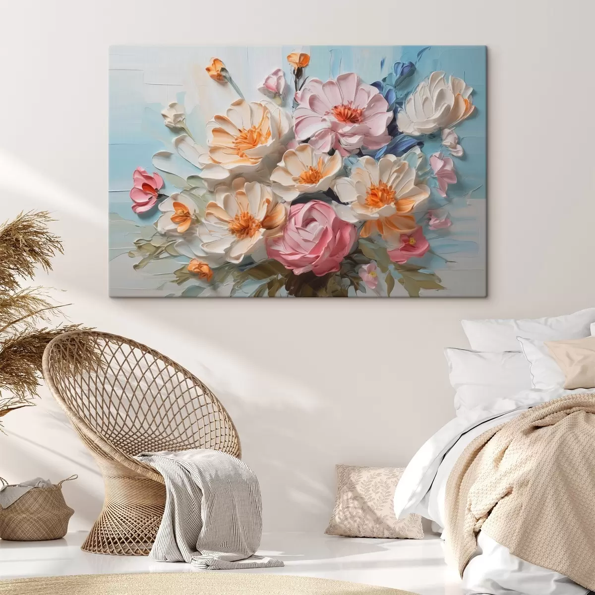 Glezna Spilgtas ziedu imitācijas glezniecība s44765