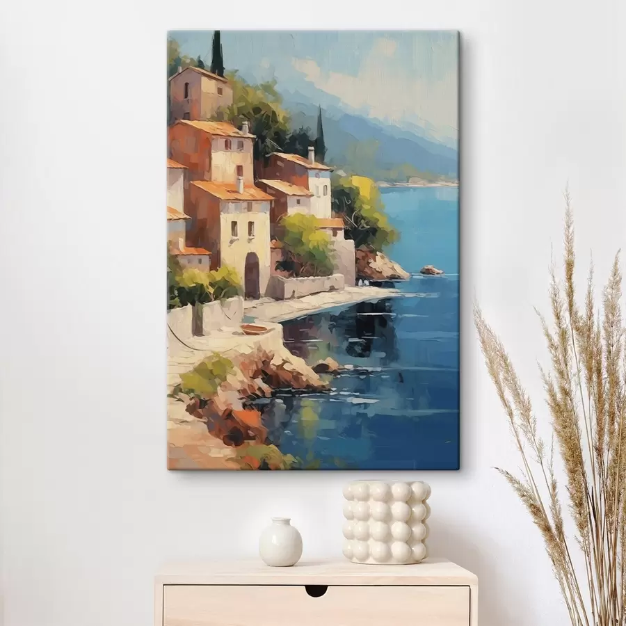 Glezna Mājas pie līča Glezniecības imitācija s44773