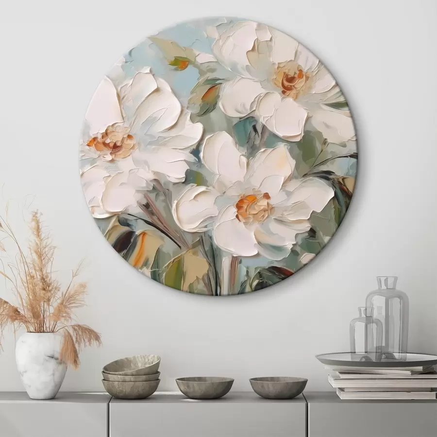 Glezna Balto ziedu imitācijas glezniecība r44775