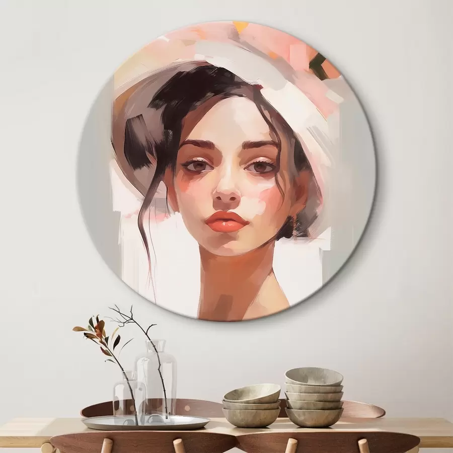 Glezna Meitene cepurē glezniecības imitācija r44778