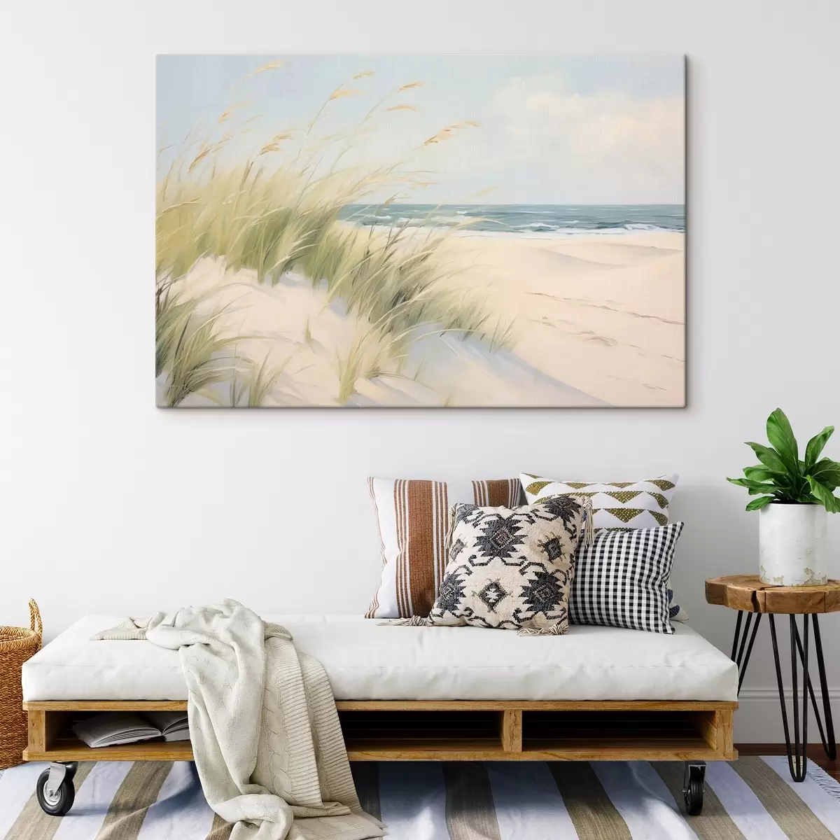 Glezna Jūras krasts ar smiltīm un zāli s44806