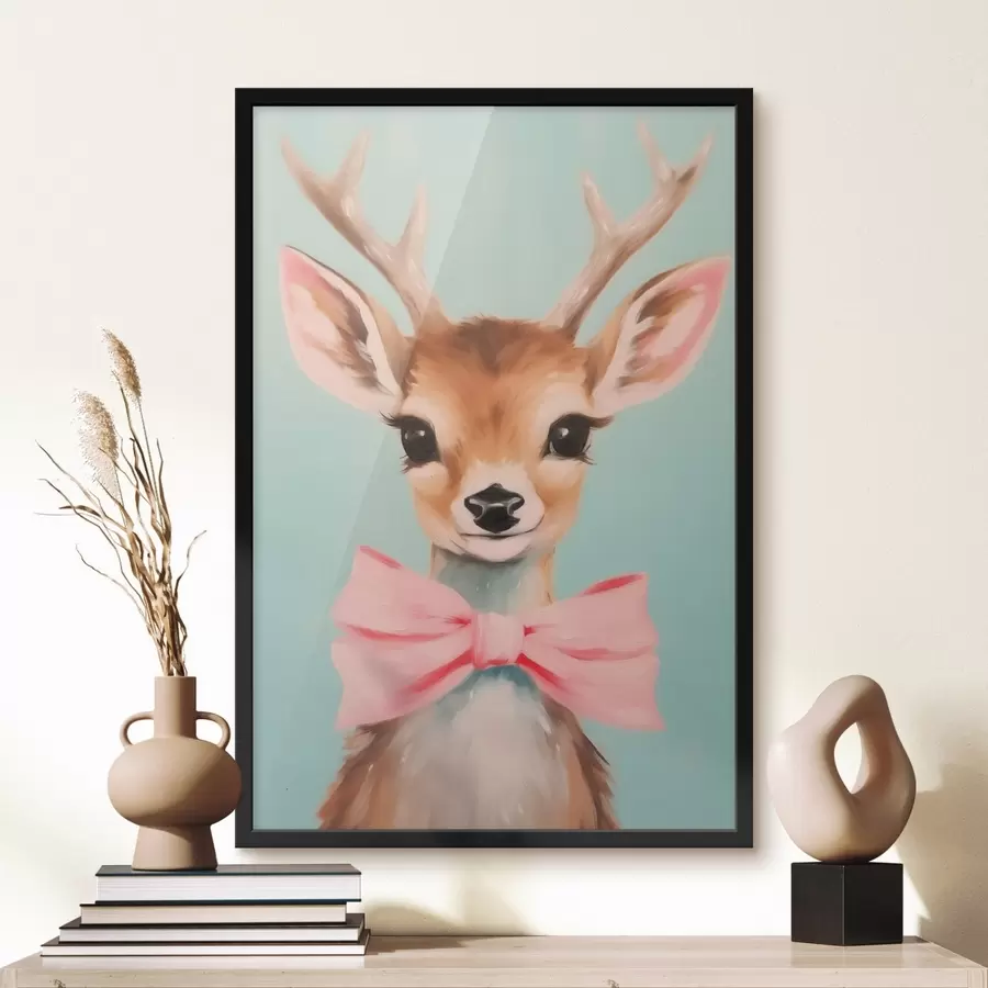 Fototapetes Briedis ar rozā loku f44802