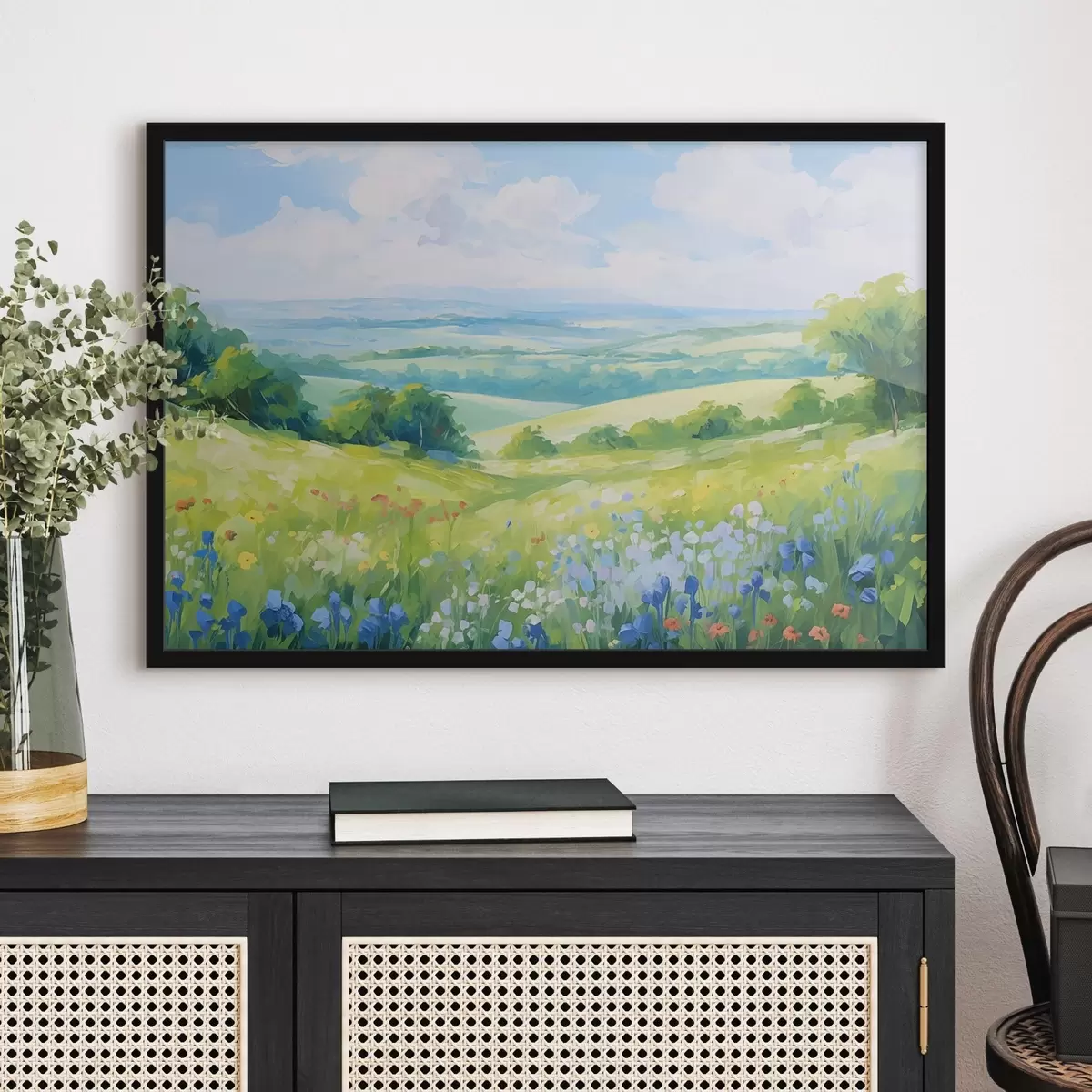 Plakāts Ziedošs kalns ar skatu uz vasaru f44813