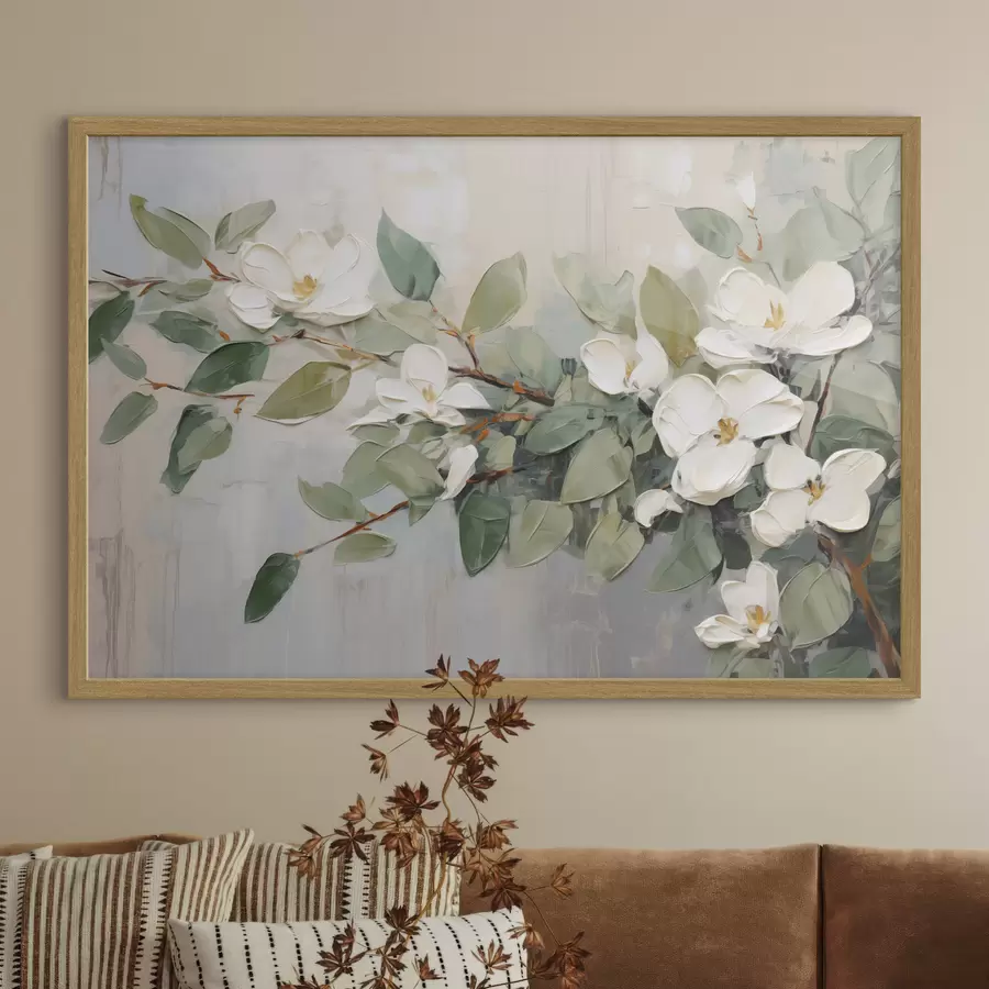 Fototapetes Magnolija maigā zaļumā f44853