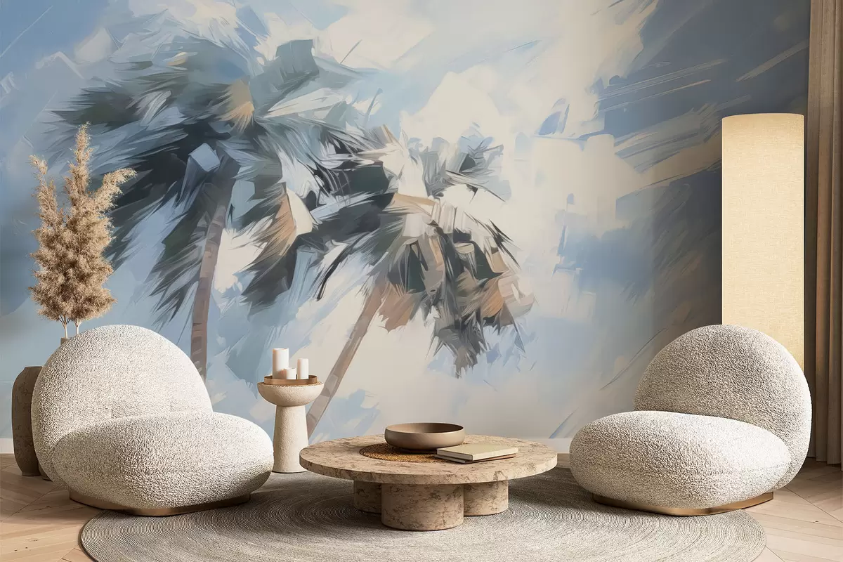 Fototapetes Palmu koku imitācija glezniecība w04176