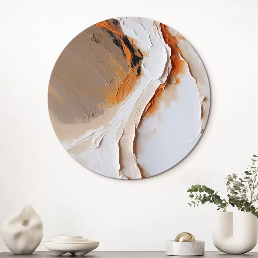 Glezna Maigs pasteļtoņa tonis ar oranžu akcentu un gludiem triepieniem r44874