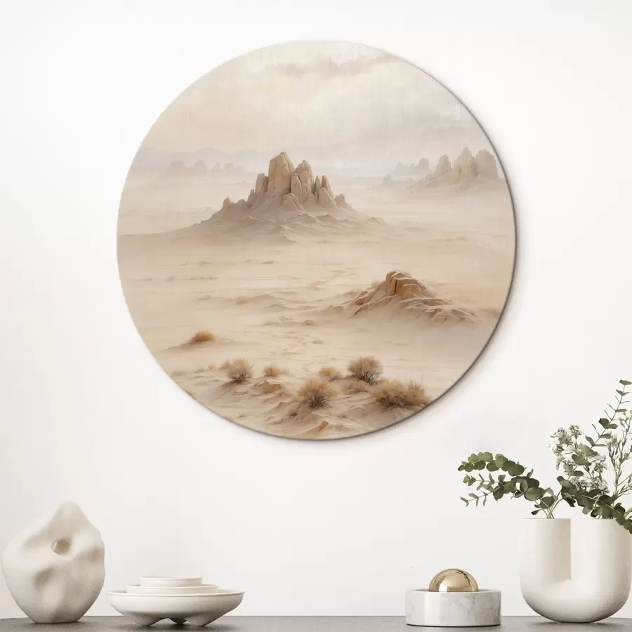 Glezna Minimālisma tuksneša ainava ar kalnu klintīm r44883