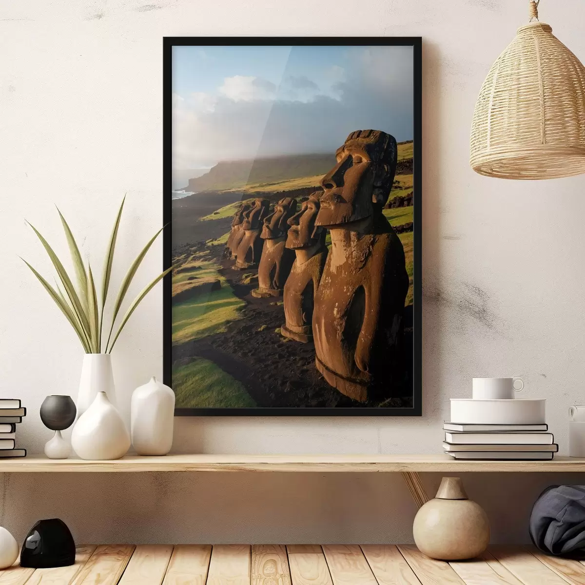 Plakāts Teksturētas zaļas lapas makroattēlā ar maigu gaismu f44899