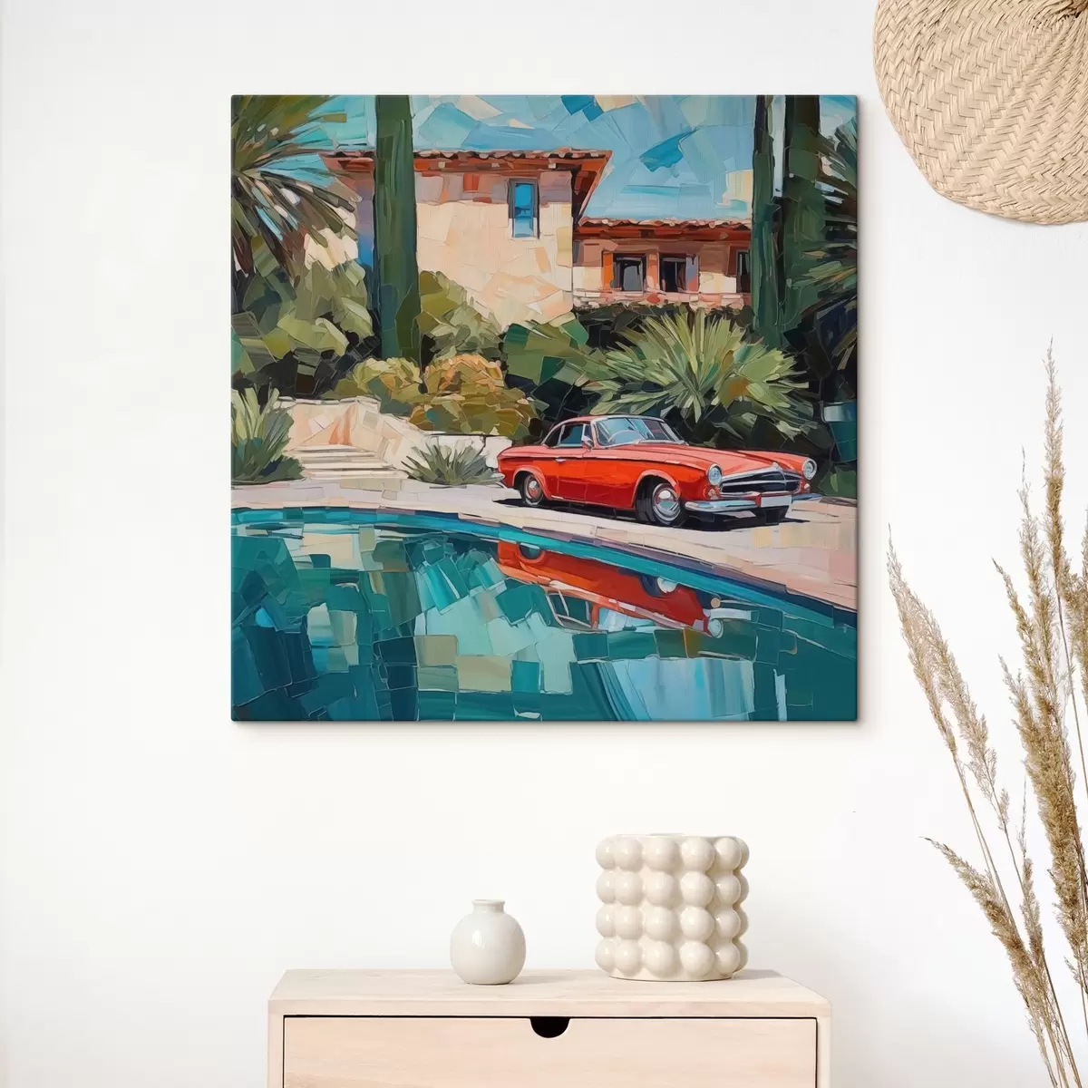 Glezna Automašīna pie villas s44822
