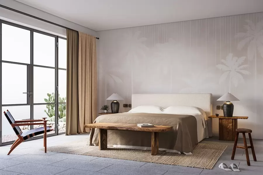 Fototapetes Migla ar palmām w04180v2