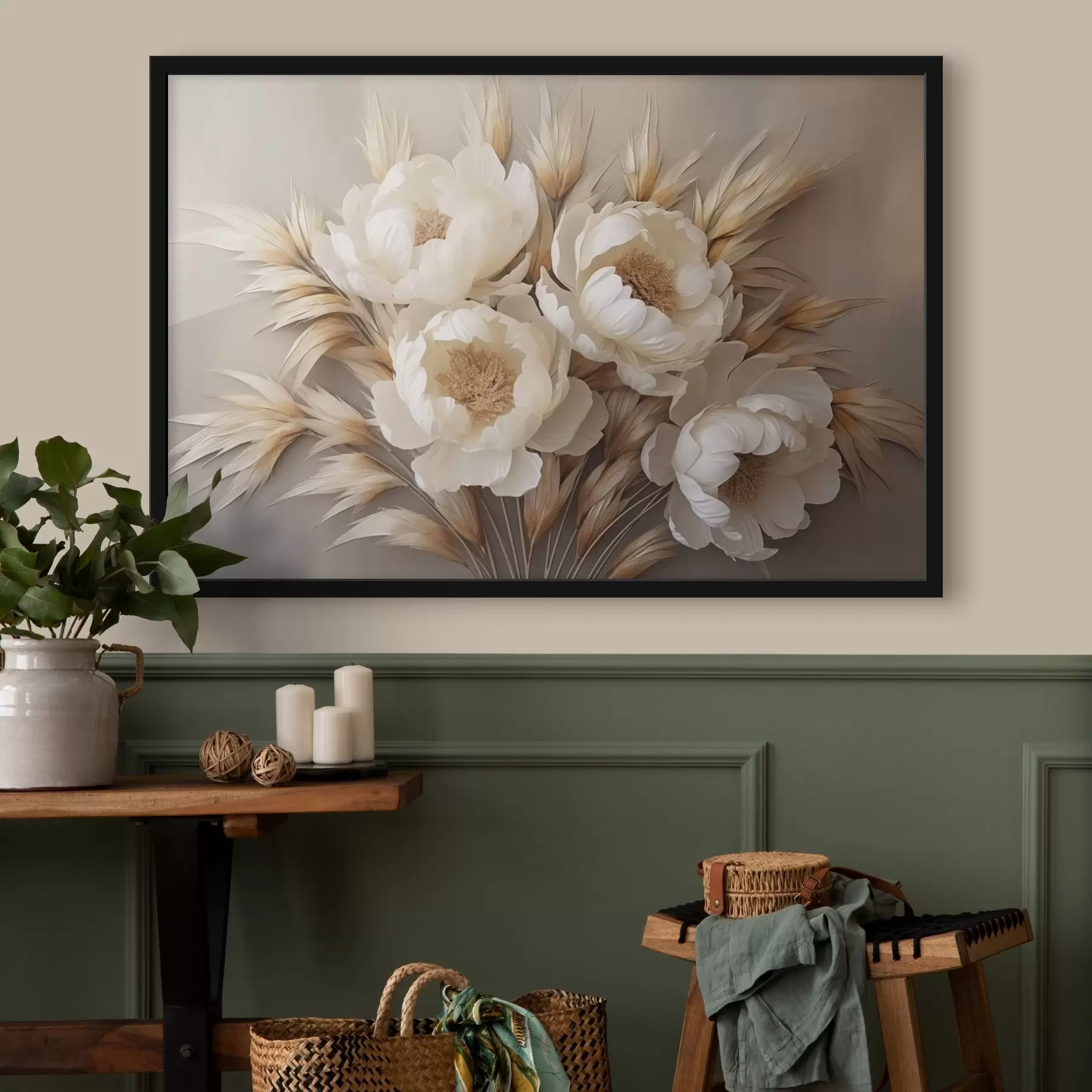 Fototapetes Peonijas ar smailiņiem f44913