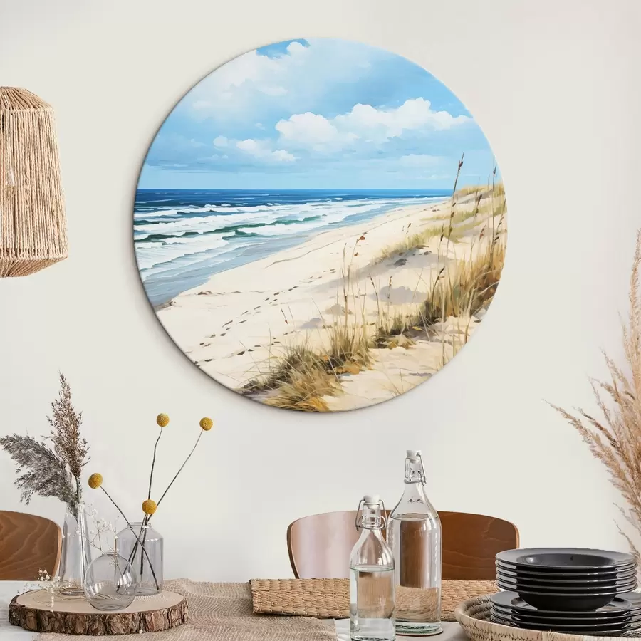 Fototapetes Zāle piekrastē zem zilām debesīm r44917