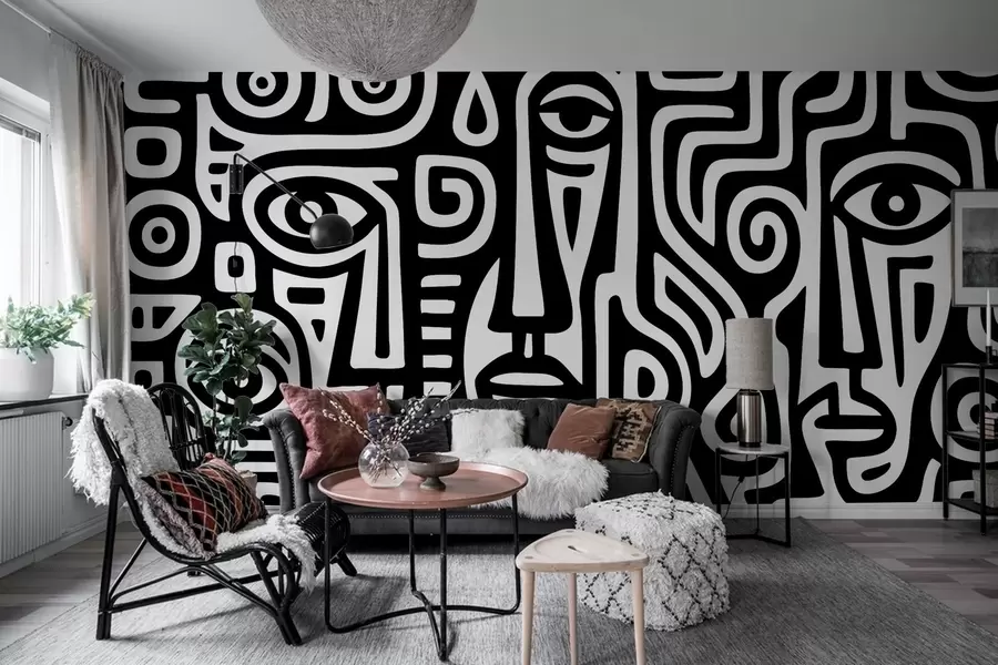 Fototapetes Stilizētas sejas detaļas w04186