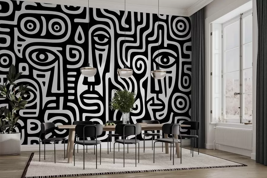 Fototapetes Stilizētas sejas detaļas w04186