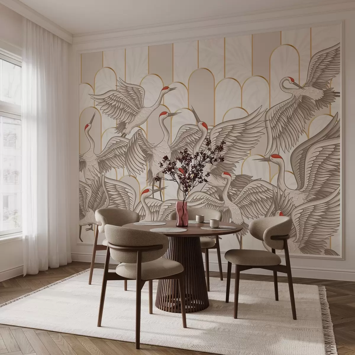 Fototapetes Putni un vintage arkas w04193