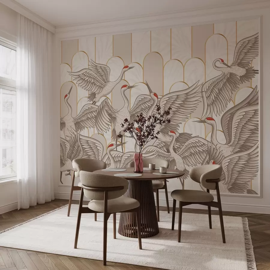 Fototapetes Putni un vintage arkas w04193