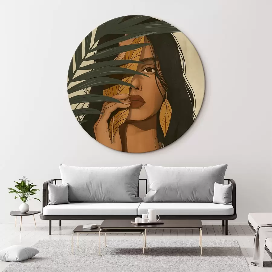 Glezna Aiz lapām paslēpta seja r44960