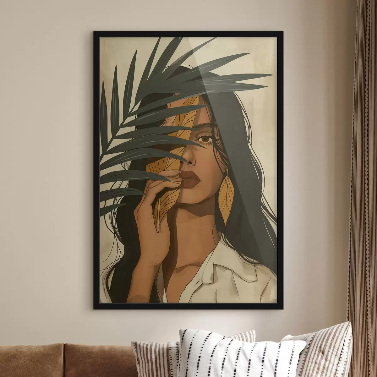 Plakāts Aiz lapām paslēpta seja f44960