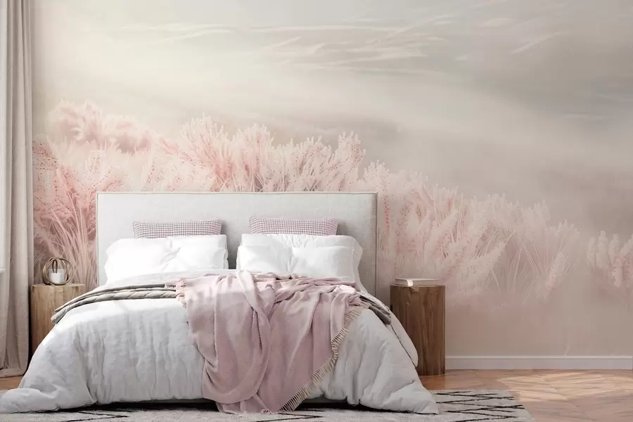 Fototapetes  lauks ar pūkainu zāli w04211