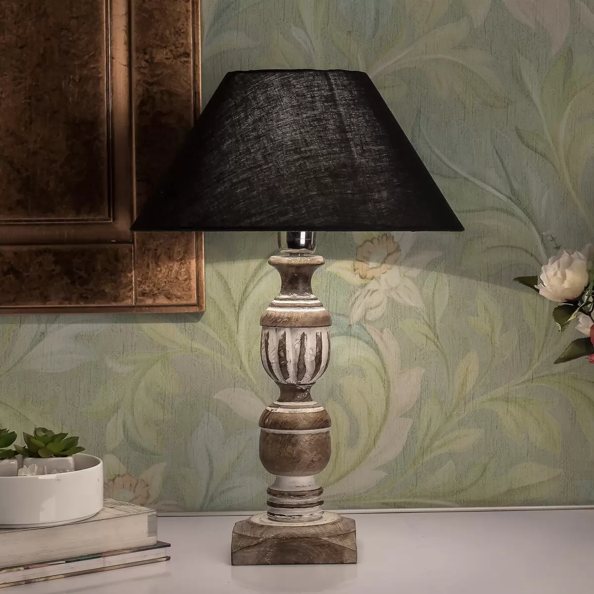 Tapetes Vintage lapas uz zaļa fona, pasteļtoņos a00277