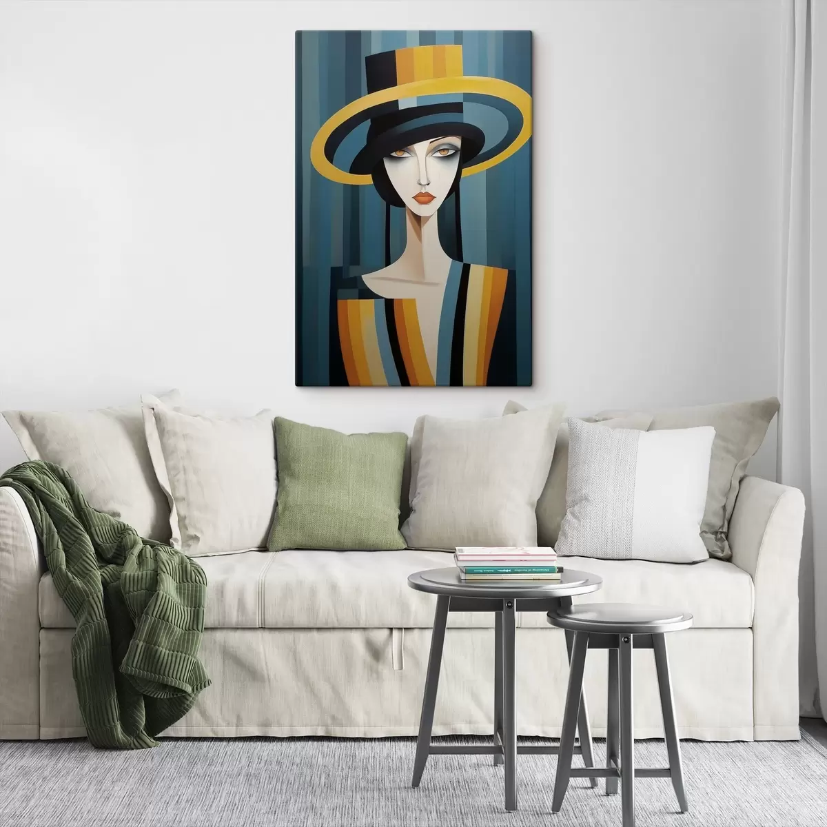 Glezna Sievietes ar cepuri abstraktais portrets s44990