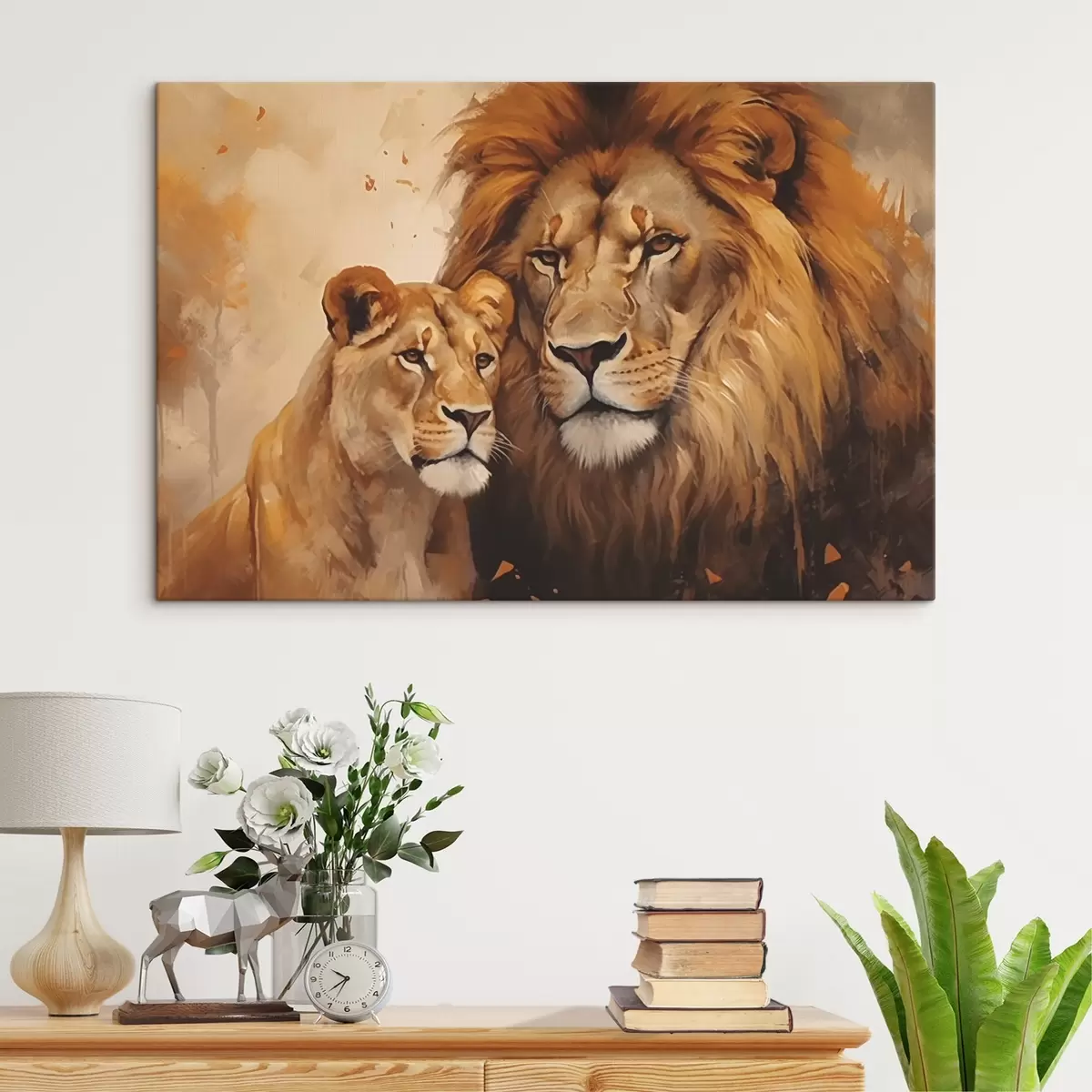 Glezna Lauva un lauvene s44992