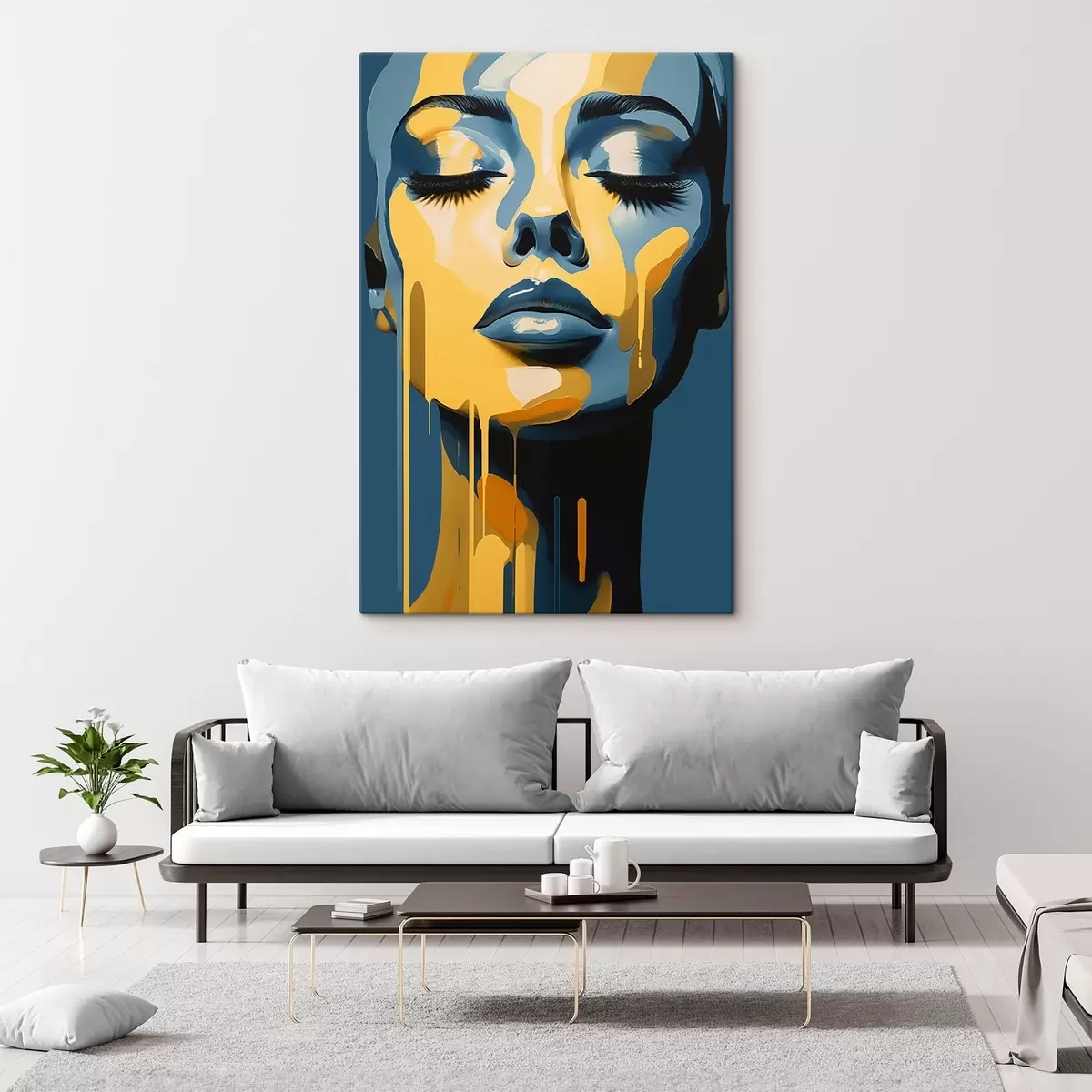 Glezna Sievietes portrets ar aizvērtām acīm s45006